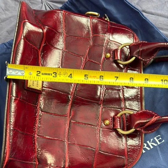Dooney & Bourke Burgundy Croc-Embossed Satchel - Picture 11 of 13